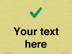 Custom plain background, green tick sign